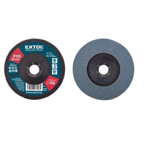 Kotouč lamelový šikmý zirkonový, o 150mm, p120 EXTOL INDUSTRIAL 8803452
