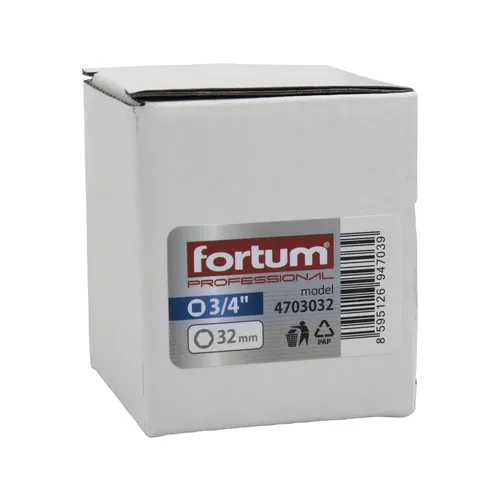 Hlavice nástrčná rázová 3/4", 32mm, l 54mm, crmov FORTUM 4703032