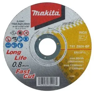 Makita E-22947-12 kotouč řezný nerez 115x0.8x22.23mm,12 ks=oldE-10861-12