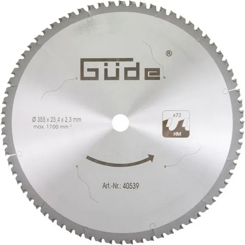 Pilový kotouč na kov 355 x 25,4 x 72Z Güde 40539
