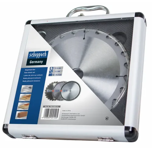 Scheppach Sada 3 pilových kotoučů TCT ( 210 x 30 x 2,6 mm, 24/48/60 Z ) pro HS 81 S / HS 80 / HM 210 L