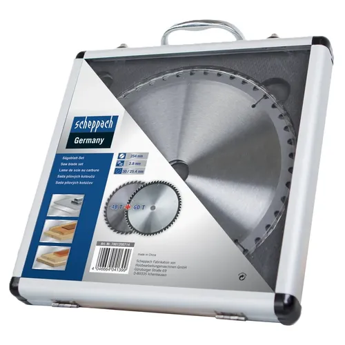 Scheppach Sada 2 pilových kotoučů TCT ( 254 x 30 x 2,8 mm, 48/60 Z ) pro HS 254 / HM 110 MP / HM 100 T