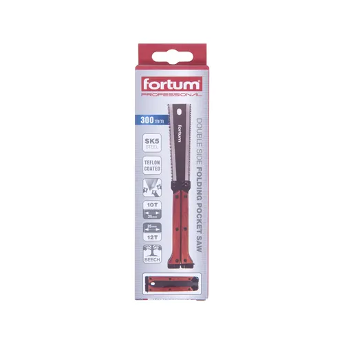 Pila zavírací/kapesní dvoubřitá, 300mm s dřevěnou rukojetí FORTUM 4772120
