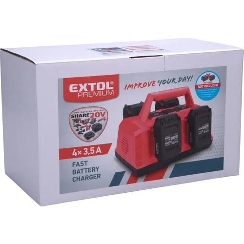 Nabíječka na 4 baterie share20v, 2+2, 3,5a EXTOL ENERGY 8891895