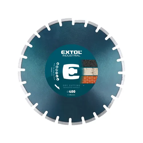 Kotouč diamantový řezný segmentový na asfalt, suché řezání, o 400x25,4x3,6mm EXTOL INDUSTRIAL 8703093