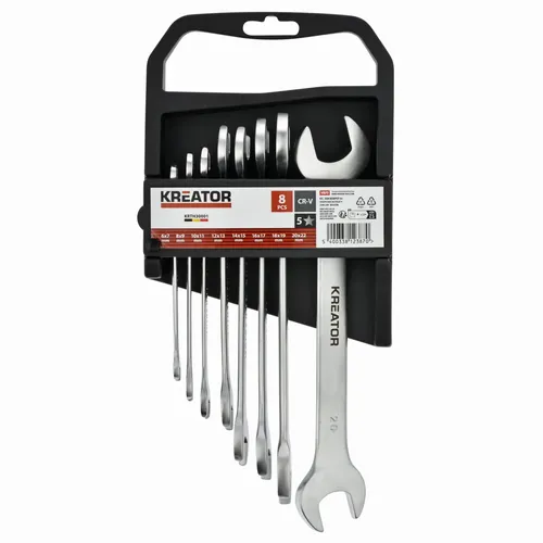 Sada oboustranných otevřených klíčů 6-22mm - 8ks Kreator KRTH30001