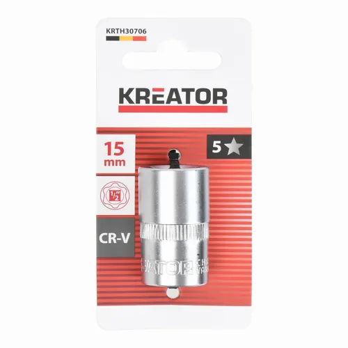 Nástrčná hlavice (ořech) 15mm 1/2" Kreator KRTH30706