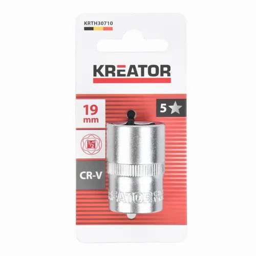 Nástrčná hlavice (ořech) 19mm 1/2" Kreator KRTH30710