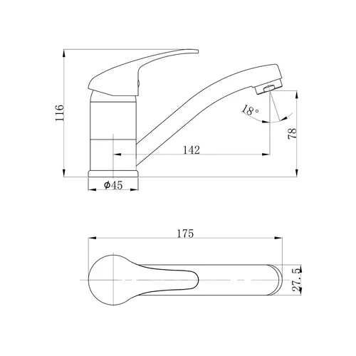 Baterie dřezová stojánková BALLETTO 81018