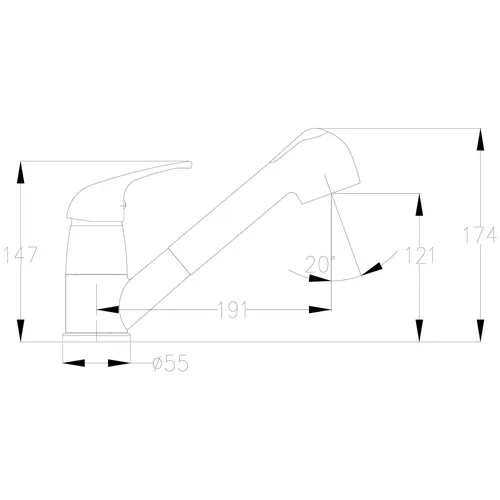 Baterie dřezová teleskopická BALLETTO 81019