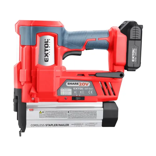 Hřebíkovačka/sponkovačka aku share20v, 20v li-ion, 2ah EXTOL PREMIUM 8891860