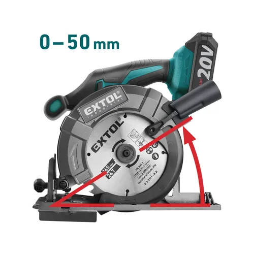 Pila kotoučová aku share20v, 165mm, brushless, 20v li-ion, 2ah EXTOL INDUSTRIAL 8791822