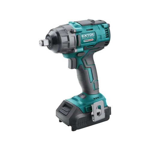 Utahovák rázový 1/2" aku share20v, 250nm, brushless, 20v li-ion, 2ah EXTOL INDUSTRIAL 8791810