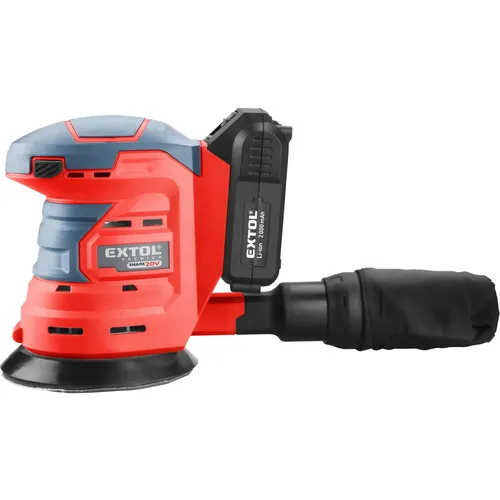 Bruska excentrická aku share20v, 125mm, 20v li-ion, 2ah EXTOL PREMIUM 8891846