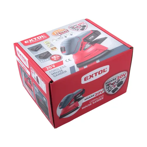 Bruska vibrační delta aku share20v, 20v li-ion, 2ah EXTOL PREMIUM 8891844