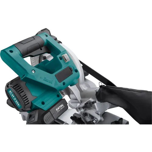 Pila pokosová 185mm aku s laserem share20v, brushless, 20v li-ion, 2ah EXTOL INDUSTRIAL 8791826