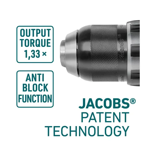 Vrtací šroubovák aku s příklepem share20v, brushless, 20v li-ion, 2ah EXTOL INDUSTRIAL 8791802