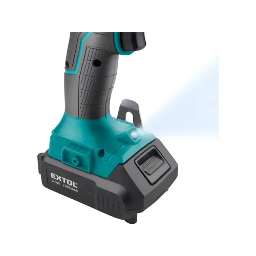 Vrtací šroubovák aku s příklepem share20v, brushless, 20v li-ion, 2ah EXTOL INDUSTRIAL 8791802