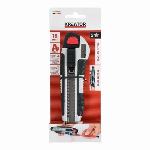 Odlamovací nůž 18 mm včetně ořezávátka na tužky Kreator KRTH00205