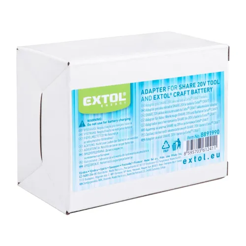 Adaptér pro share20v stroj a extol craft 20v (makita) baterii EXTOL ENERGY 8891990
