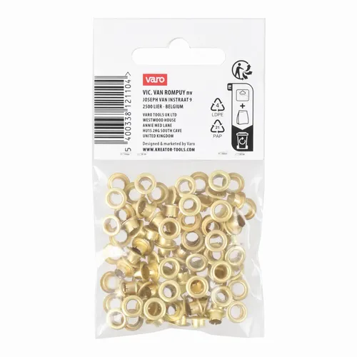 Nýtovací očka mosaz 4,5mm 100ks Kreator KRTH62502