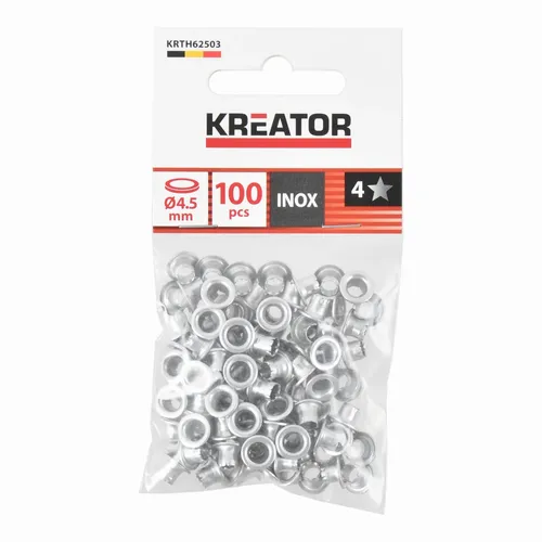 Nýtovací očka hliník 4,5mm 100ks Kreator KRTH62503