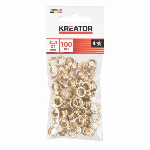 Nýtovací očka mosaz 7mm 100ks Kreator KRTH62505