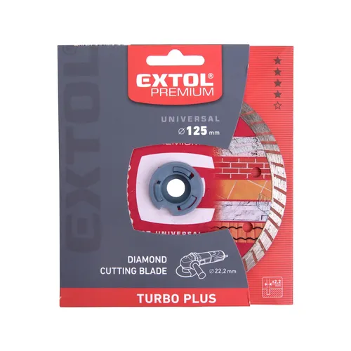 Zrušeno! nahrazeno výrobkem 8803052 kotouč diamantový řezný turbo plus - suché i mokré řezání, o 125x22,2x2,2mm EXTOL PREMIUM 8803032