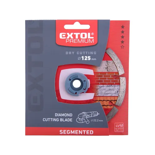 Zrušeno! nahrazeno výrobkem 8803012 kotouč diamantový řezný segmentový - suché řezání, o 125x22,2x2mm EXTOL PREMIUM 108712
