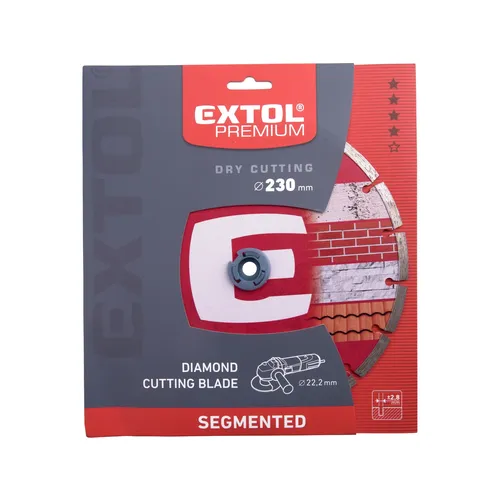 Zrušeno! nahrazeno výrobkem 8803015 kotouč diamantový řezný segmentový - suché řezání, o 230x22,2x2,8mm EXTOL PREMIUM 108715