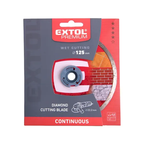 Zrušeno! nahrazeno výrobkem 8803022 kotouč diamantový řezný celoobvodový - mokré řezání, o 125x22,2x2mm EXTOL PREMIUM 108732