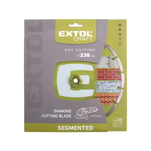 Zrušeno! nahrazeno výrobkem 903035 kotouč diamantový řezný segmentový - suché řezání, o 230x22,2x2,8mm EXTOL CRAFT 108815