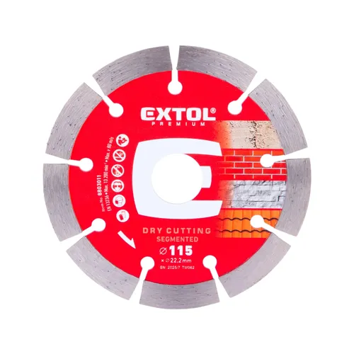 Kotouč diamantový řezný segmentový - suché řezání, o 115x22,2x1,8mm EXTOL PREMIUM 8803011