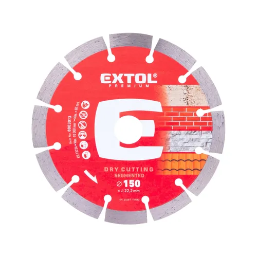 Kotouč diamantový řezný segmentový - suché řezání, o 150x22,2x2mm EXTOL PREMIUM 8803013