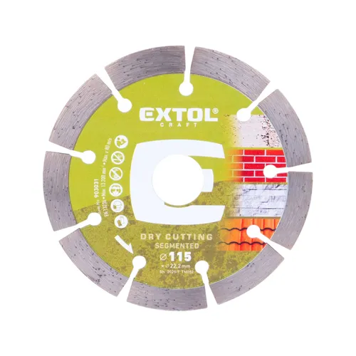 Kotouč diamantový řezný segmentový - suché řezání, o 115x22,2x1,8mm EXTOL CRAFT 903031