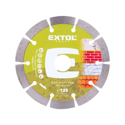 Kotouč diamantový řezný segmentový - suché řezání, o 125x22,2x1,8mm EXTOL CRAFT 903032
