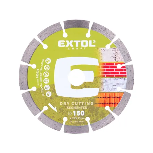 Kotouč diamantový řezný segmentový - suché řezání, o 150x22,2x2mm EXTOL CRAFT 903033