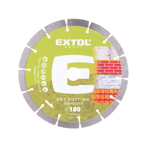 Kotouč diamantový řezný segmentový - suché řezání, o 180x22,2x2,4mm EXTOL CRAFT 903034