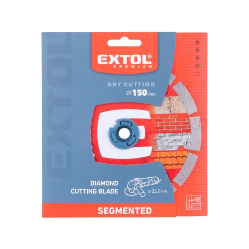 Kotouč diamantový řezný segmentový - suché řezání, o 150x22,2x2mm EXTOL PREMIUM 8803013