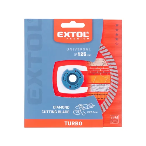 Kotouč diamantový řezný, turbo - suché i mokré řezání, o 125x22,2x2mm EXTOL PREMIUM 8803052