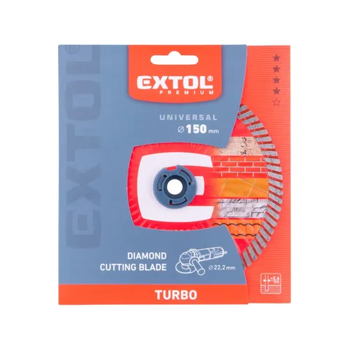 Kotouč diamantový řezný, turbo - suché i mokré řezání, o 150x22,2x2,4mm EXTOL PREMIUM 8803053