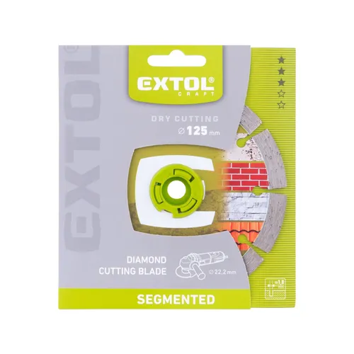 Kotouč diamantový řezný segmentový - suché řezání, o 125x22,2x1,8mm EXTOL CRAFT 903032