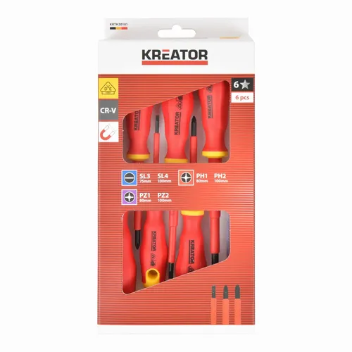 Sada elektrikářských šroubováků 6ks VDE Kreator KRTH20101