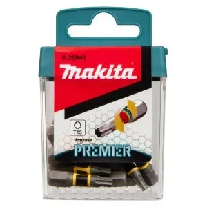 Makita E-25943 torzní bit řady Impact Premier (C-form) T15-25mm, 15 ks
