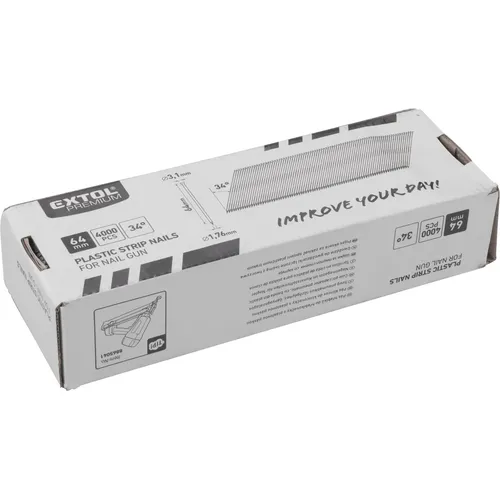 Hřebík nastřelovací, 4000ks, 64mm, ⌀1,76mm EXTOL PREMIUM 8862638