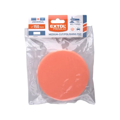 Kotouč leštící pěnový, t40, oranžový, ⌀150x30mm, suchý zip ⌀125mm EXTOL PREMIUM 8803544