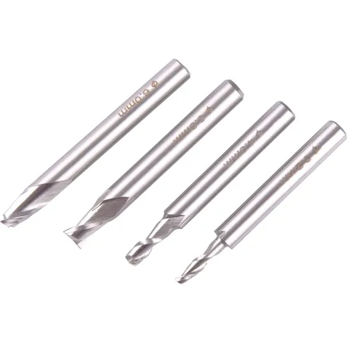 Frézy stopkové, sada 4ks, ⌀3,2-4-6-6,3mm, hss6542 EXTOL CRAFT 408010B