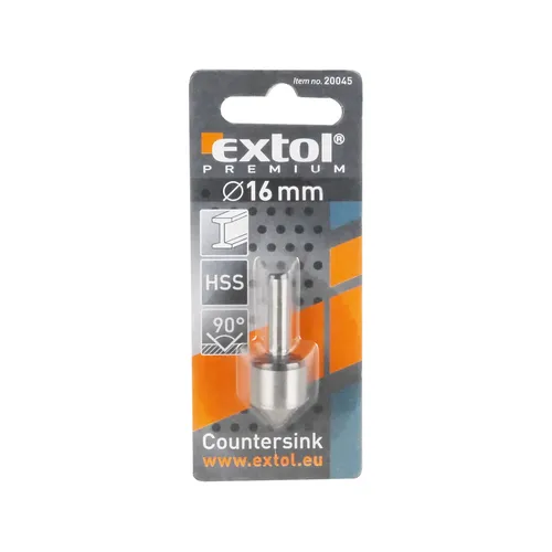 Záhlubník do vrtačky 90°, o 16mm, hss-4341 EXTOL PREMIUM 20045