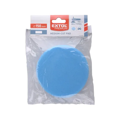 Kotouč leštící pěnový, t60, modrý, ⌀150x30mm, suchý zip ⌀125mm EXTOL PREMIUM 8803546