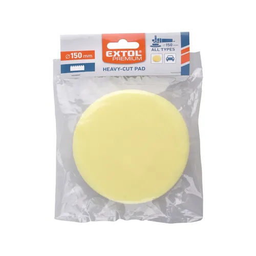 Kotouč leštící pěnový, t80, žlutý, ⌀150x30mm, suchý zip ⌀125mm EXTOL PREMIUM 8803548